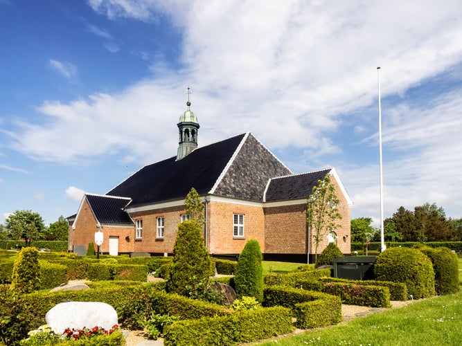 PHOTO OF VIEW OF Church in Nordby, Fanoe, Esbjerg, Jutland, Denmark.