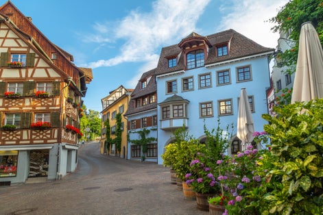 Photo of Meersburg, a town in the southwestern German state of Baden-Wurttemberg , Constance , Germany .