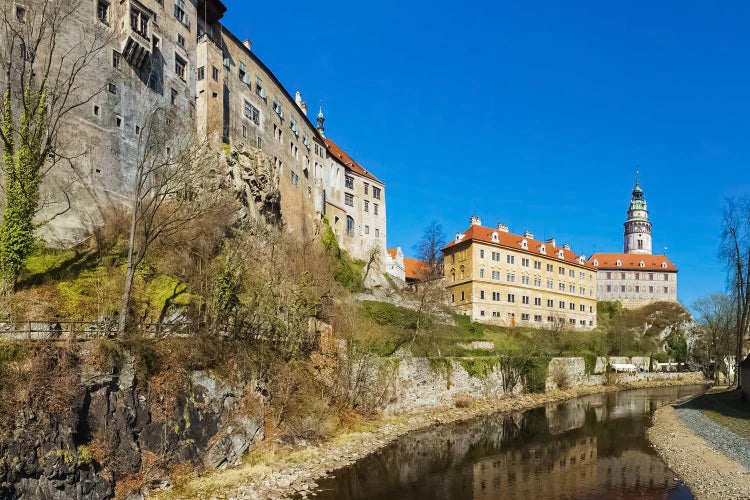 Castle of Cesky Krumlov by night, Bohemia, Czech Republic