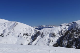 Photo of  Passer River, Alps mountains in winter time in Merano.