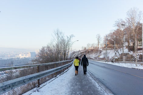 Ekebergparken in winter and sunset