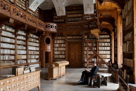 Photo of Göttweig Abbey library.