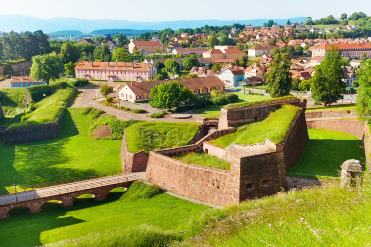 Belfort cityscape with famous citadel rampart