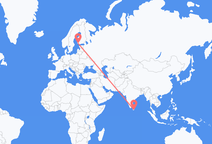 Loty z Hambantota, Sri Lanka do Turku, Finlandia