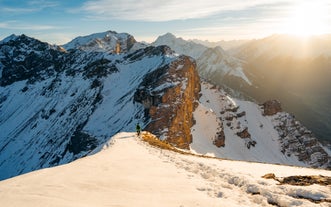 photo of Alpine aerial summer view with the famous Nordkette mountains seen from Serle's cable car station, Mieders, Stubaital valley, Innsbruck, Austria.