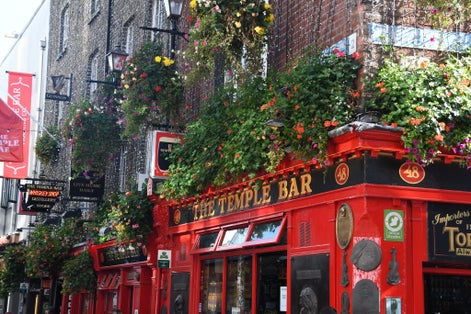 Photo of Popular historical part of the city, Temple Bar quarter in Dublin, Ireland.
