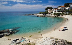 Photo of aerial view of San Vincenzo, Italy.