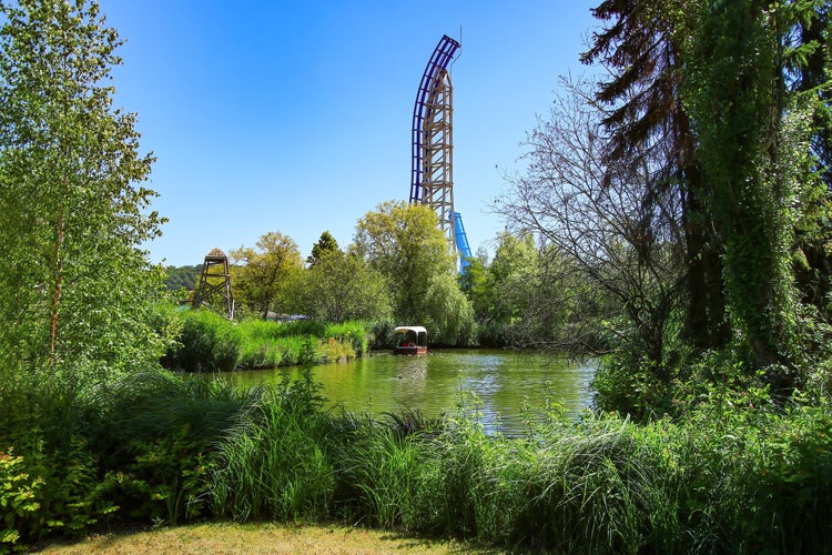 Pulsar, a PowerSplash shuttle water coaster by Mack Rides in Walibi Belgium, an amusement park located in Wavre near Brussels