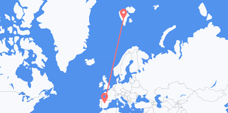 Flights from Svalbard & Jan Mayen to Spain