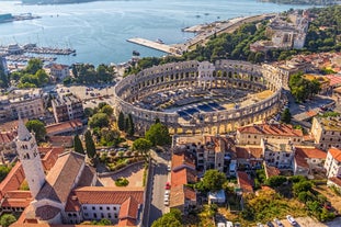 City of Zadar aerial panoramic view.