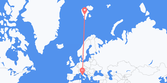 Flights from Svalbard & Jan Mayen to Italy