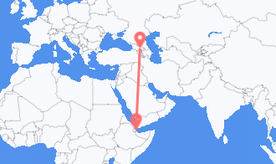 Vluchten van Djibouti naar Georgië