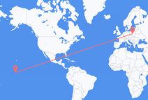 Flyrejser fra Christmas Island, Kiribati til Lodz, Polen