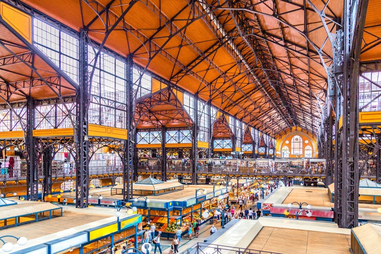 Interiors of Central Market Hall of Budapest, Hungary.jpg