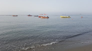 Photo of the seafront and the city of Limassol on a Sunny day, Cyprus.