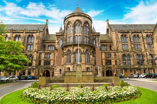 Photo of aerial view of Glasgow in Scotland, United Kingdom.