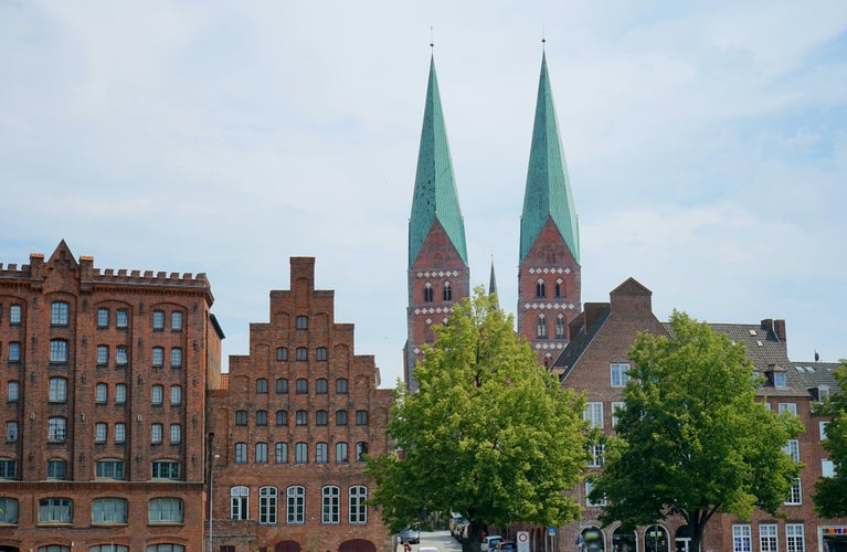 photo of view  of chuerch St Marieni in Lübeck, Germany.