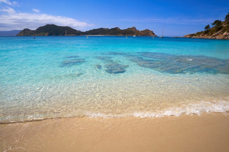 Photo of Nostra Senora beach in Islas Cies islands of Vigo at Spain.