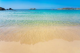 Photo of amazing landscape with wooden pier on Santa Giulia beach, Porto-Vecchio ,France.