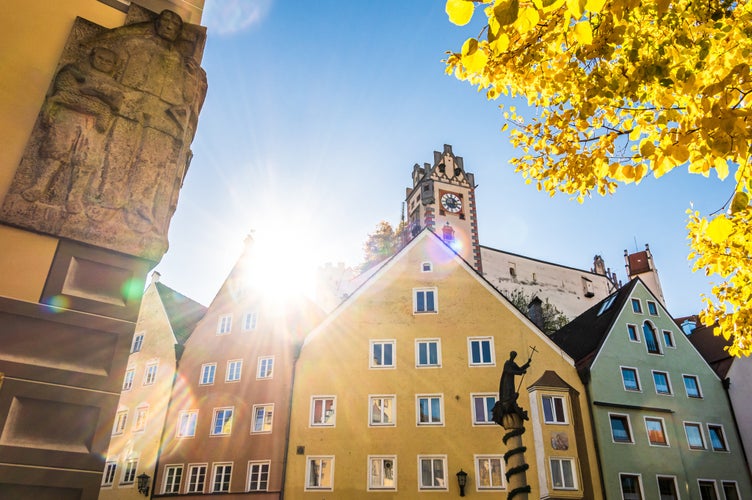 photo of view of  old town of Fuessen in Germany.