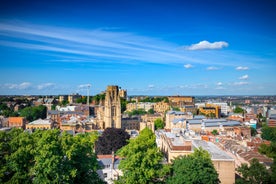 Photo of aerial view of Wells Cathedral is in Wells, Somerset, England, UK.