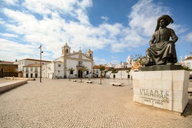 Photo of panoramic aerial view of Praia da Luz in municipality of Luz in Algarve, Portugal.