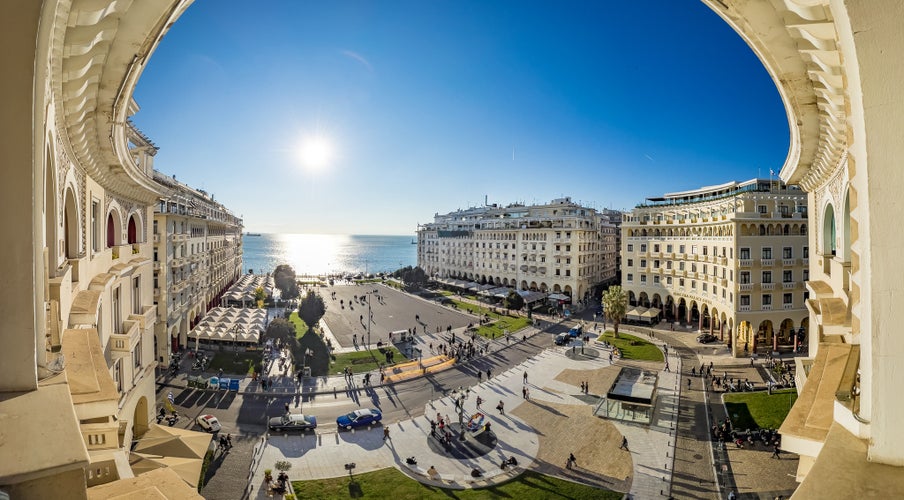 Photo of Aristotelous Square at Thessaloniki city, Panoramic view.