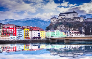 Photo of panoramic aerial view of Schladming, Austria.