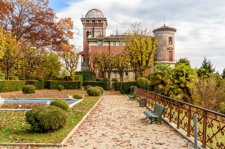 Photo of public gardens of Villa Toeplitz at autumn season in Varese, Lombardy, Italy.