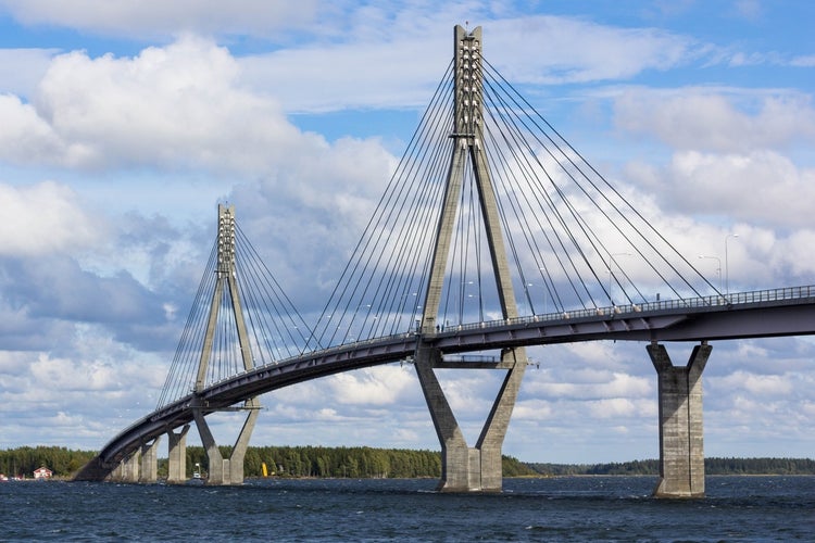 Photo of Raippaluoto bridge in Vaasa Finland.