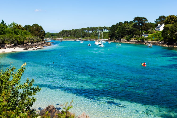 arm of the sea between cabellou and Pouldohan, a view taken from the coastal path  on the city of Concarneau.