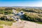 Photo of aerial view of St Marys church in Kincasslagh, County Donegal, Ireland.