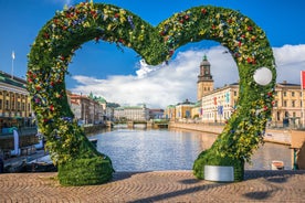 Photo of the city center and the port of Helsingborg in Sweden.