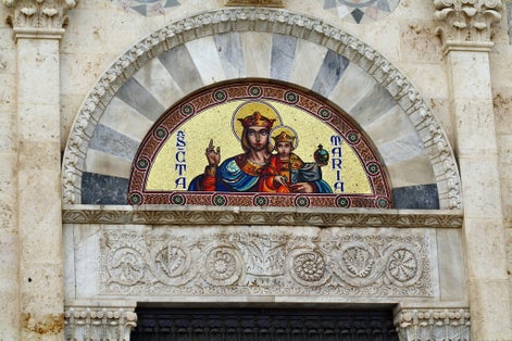 Lunette of the Cathedral of Cagliari, Sardinia, Italy.