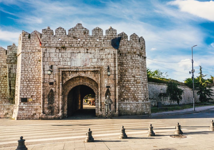 Stone gate and entrance to the old medieval fortress in the city of Nis, Serbia.