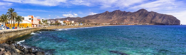 photo of aerial view of Puerto del Rosario city, Fuerteventura Island, Canary Islands, Spain.