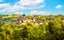 Photo of aerial view of Castle Sovinec, Eulenburg, robust medieval fortress, one of the largest in Moravia, Czech republic.