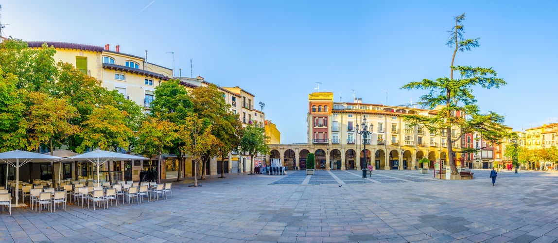 View of the plaza del mercado in the spanish city logrono