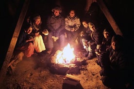 Sneeuwschoenreis met een kampvuur in Tromso