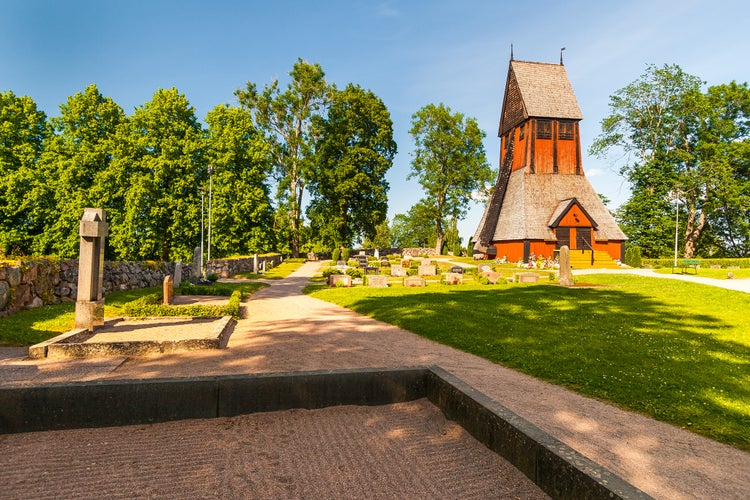 Photo of Old Church in the historic Gamla Uppsala, Sweden.