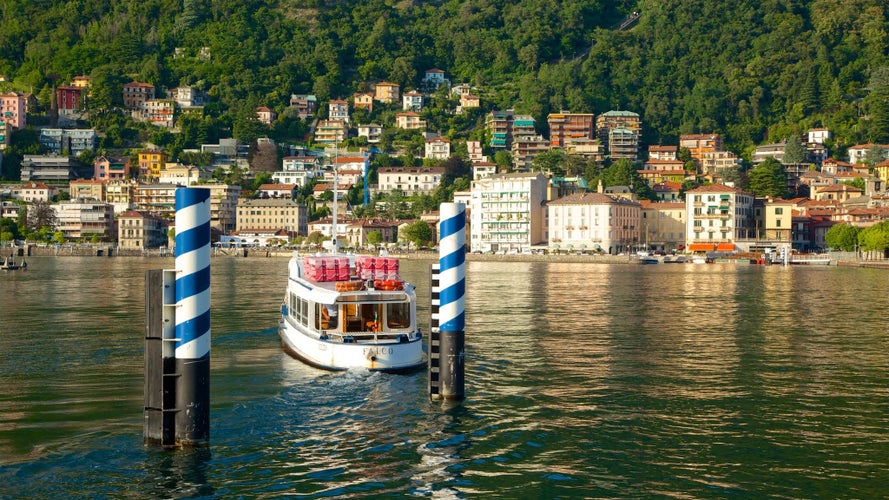 COMO, ITALY,Ferry cruising lake Como in Italy