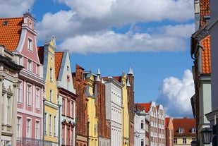 Photo of scenic summer view of the Old Town architecture with Elbe river embankment in Dresden, Saxony, Germany.