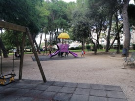 Photo of multicolored flower garden inside the city of Sassari ,Sardinia, Italy.