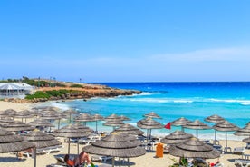 Photo of aerial view of Ayia Napa cityscape, Cyprus.