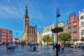 Photo of aerial view of beautiful Wladyslawowo city at the Baltic Sea in summer, Poland.