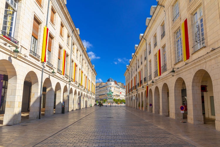 Traditional architecture of Orleans old streets. Orleans, France