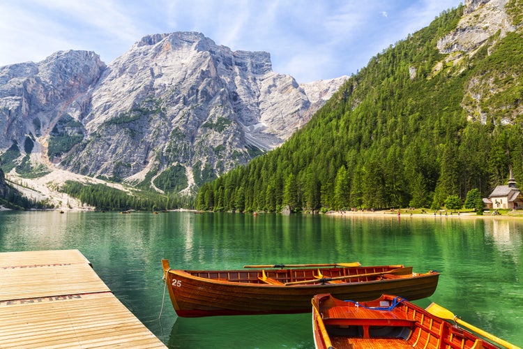 photo of view of Beautiful view of Lake Braies in the province of Bolzano, South Tyrol, Italy.