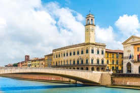 Photo of beautiful landscape of panoramic aerial view port of Genoa in a summer day, Italy.