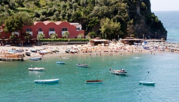 photo of breathtaking aerial view of Sorrento city, Amalfi coast, Italy.