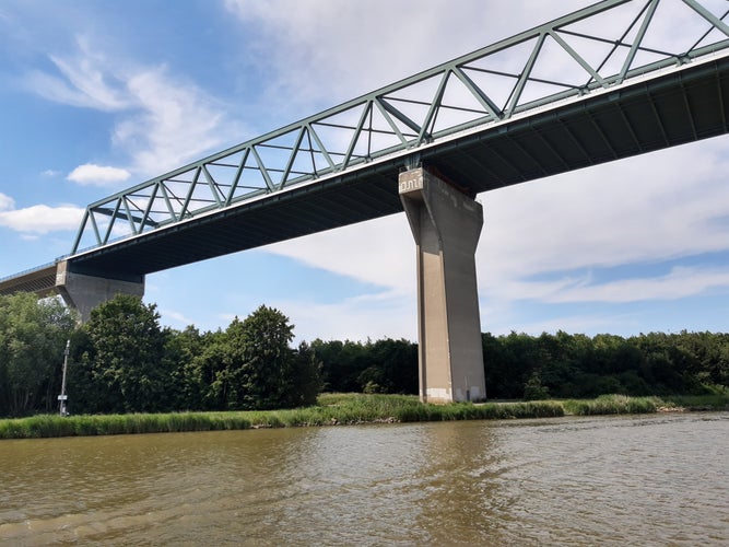 Photo of Bridge Brunsbüttel over the Kiel Canal.